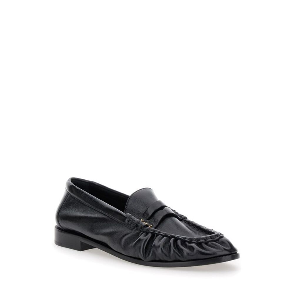 Saint Laurent Men Black Loafers With Cassandre In Leather Man - Picture 2 of 4